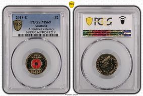 2018-C $2 Armistice Centenary Colorized MS69