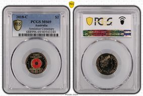 2018-C $2 Armistice Centenary Colorized MS69