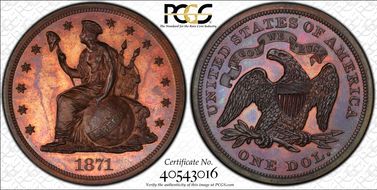 1871 $1 J-1148 PR66RB