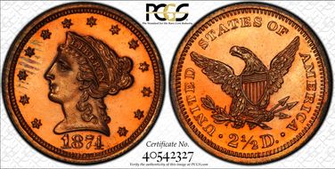 1874 $2.50 J-1367 PR61RB