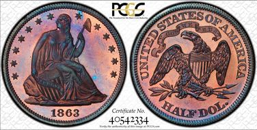 1863 50C J-343 PR67RB