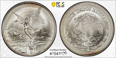 1998-Mo Onza Libertad Ag Die Chip at Eagle's Head MS67