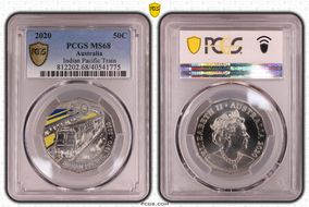 2020 50C Indian Pacific Train Colorized MS68