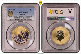 2016-P $1 Snow Leopard - Colorized MS69