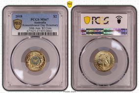 2018 $2 Remembrance Day Rosemary 30th Ann. $2 Coin Colorized MS67