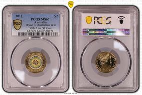 2018 $2 Dome of Australian War 30th Ann. $2 Coin Colorized MS67