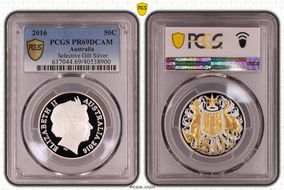 2016 50C Selective Gilt Silver 50th Ann. Decimal Currency PR69DCAM