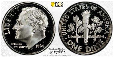 1999-S 10C Silver PR69DCAM