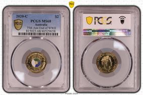 2020-C $2 75th Ann End of WWII Colorized MS68