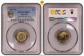 2017-C $2 Remembrance Day Colorized MS67