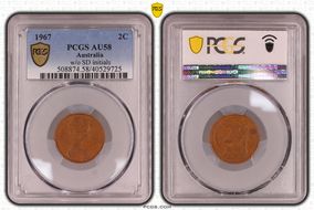 1967 2C w/o SD initials AU58BN