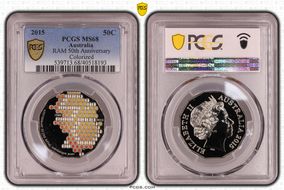 2015 50C RAM 50th Anniversary Colorized MS68