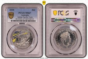 2020 50C Indian Pacific Train Colorized MS67