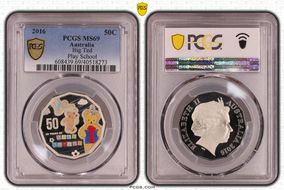 2016 50C Big Ted Play School Colorized MS69