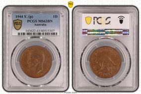 1944 Y. (p) 1D MS63BN