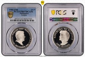 1986-FM 25 P Reagan PR67DCAM