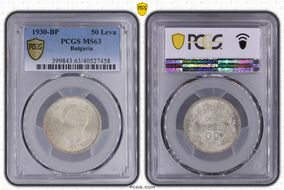 1930-BP 50 Leva KM-42  Ag MS63