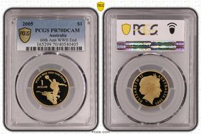 2005 $1 End of WWII - Dancing Man Al-Bronze PR70DCAM