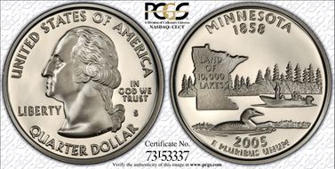 2005-S 25C Minnesota PR70DCAM