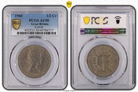 1960 1/2 Cr S-4145 AU50