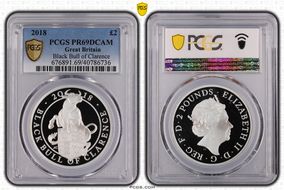 2018 £2 Black Bull of Clarence Queen's Beasts Ag PR69DCAM