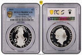 2019 £2 Yale of Beaufort Queen's Beasts Ag PR68DCAM