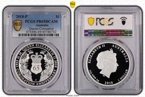 2018-P $1 Queens Coronation PR69DCAM