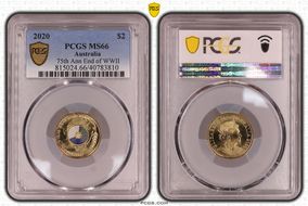 2020 $2 75th Ann End of WWII Colorized MS66