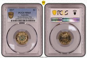 2017 $2 Remembrance Day Colorized MS65