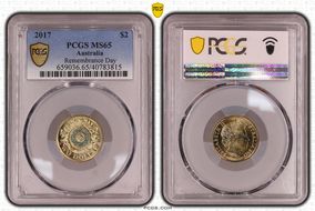 2017 $2 Remembrance Day Colorized MS65