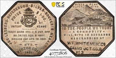 1901 Lesher $ HK-1019 WF White Merc. MS62