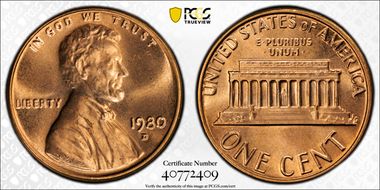 1980-D 1C MS67RD