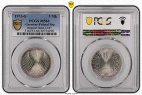 1971-G 5 Mk Regular Issue J-387 MS66