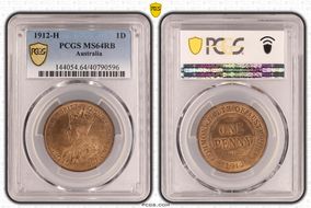 1912-H 1D MS64RB