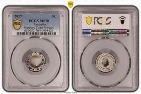 2017 5C Planetary Coins Mercury Colorized MS70