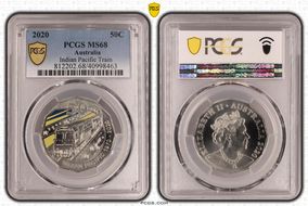 2020 50C Indian Pacific Train Colorized MS68