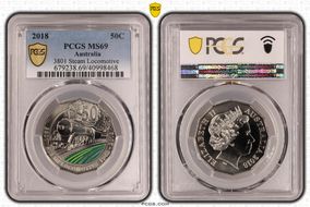 2018 50C 3801 Steam Locomotive Colorized MS69