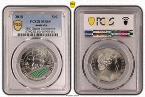 2018 50C 3801 Steam Locomotive Colorized MS69