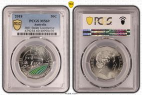 2018 50C 3801 Steam Locomotive Colorized MS69