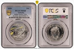 2020 50C Indian Pacific Train Colorized MS68