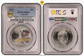 2020 50C Skippy-The Bush Kangaroo Colorized MS68