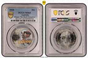 2020 50C Skippy-The Bush Kangaroo Colorized MS65