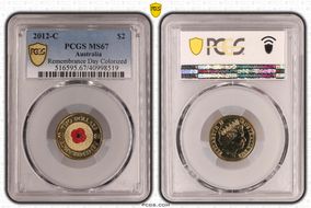 2012-C $2 Remembrance Day Colorized MS67