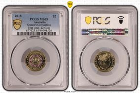 2018 $2 Queen's Coronation Colorized 30th Ann. $2 Coin MS65