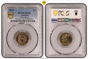 2013 $2 Coronation Colorized MS66