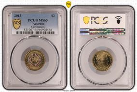2013 $2 Coronation Colorized MS65