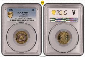 2013 $2 Coronation Colorized MS64