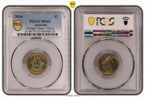 2016 $2 Olympic Team - Green Colorized MS65