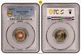 2019-C $2 100 Years of Repatriation Colorized MS68