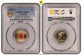 2018-C $2 Armistice Centenary Colorized MS69